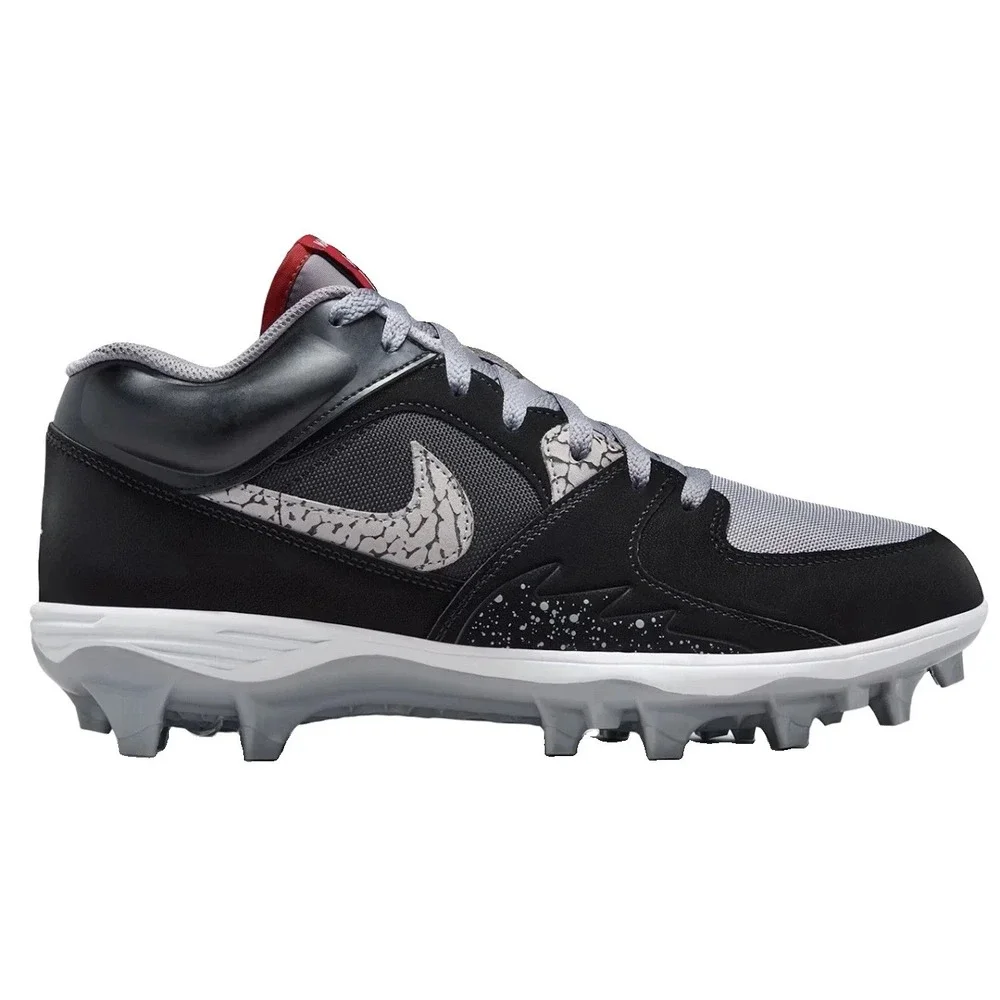 Size 9 - Jordan Stadium 90 Black Gray Cement Football Baseball Cleats